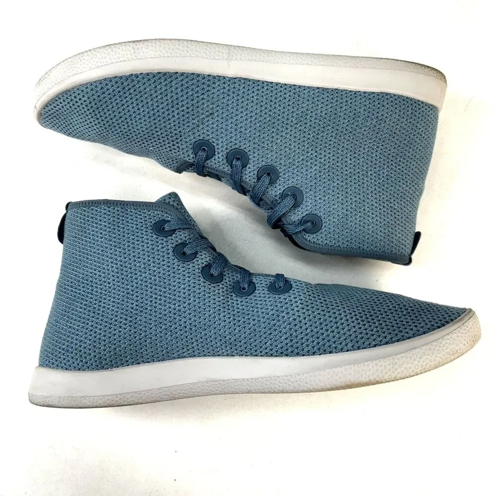 Allbirds Tree Toppers Men’s 13 High Top Sneakers Blue Nikau Sapphire White Sole